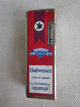 Zapalniczka vintage Budweiser. Boczny iskrownik. 
