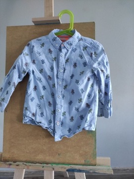 Koszula błękitna w roboty F&F Zara Reserved 92/98 
