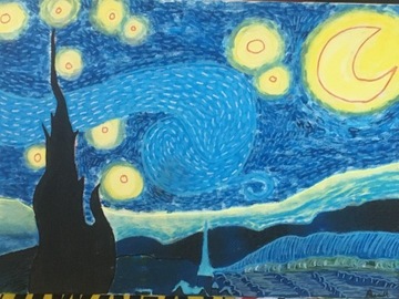 Abstrakcyjna kopia obrazu Van Gogha