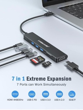 Lemorele TC70L 7in1 USB-C HUB Adapter