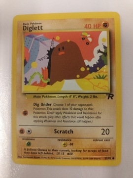 Pokemon Karta TCG Diglett 52/82 Team Rocket