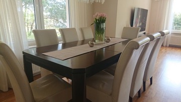 Stół z drewna tekowego, salonowy w kolorze wenege