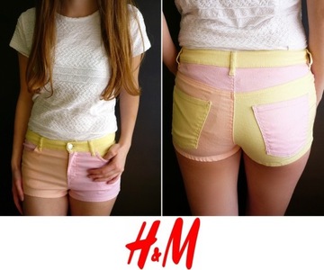 Pastelowe spodenki h&m 34 XS szorty