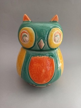 Cookie jar pojemnik ceramiczny sowa 70s Japonia