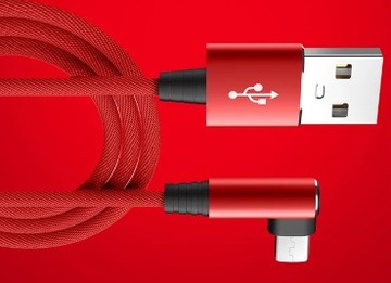 Kabel USB-C 1metr kątowy do XIAOMI HUAWEI JBL z szybkim ładowaniem do 5A 