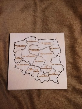 Drewniane puzzle Mapa Polski województwa