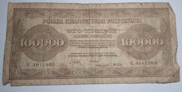 Banknot 100000 Marek Polskich