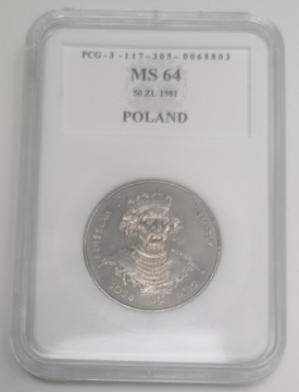 50 ZŁOTYCH 1981 - BOLESŁAW ŚMIAŁY grading PCG MS64