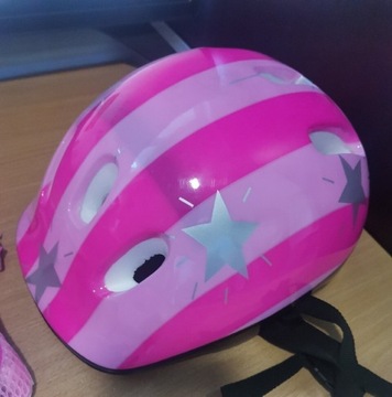 Kask dziecięcy dla dziecka regulowany różowy ochraniacze na rower hulajnogę