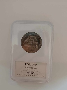 20 ZŁ 50 LAT DARU POMORZA 1980 GRADING GCN MS65