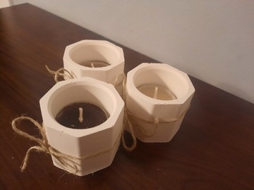 Doniczki mini osłonki gipsowe świeczki 