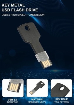 pendrive klucz usb 2.0 64gb czarny metal 