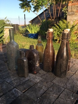Butelki stare różne