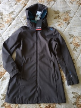 CMP płaszcz softshell 36 38 kurtka S M taupe