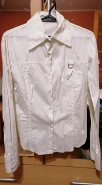 Koszula bawełniana,biała/ecru L/XL nowa bez metki