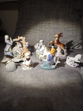 Zestaw kolekcja figurek porcelanowych piękne