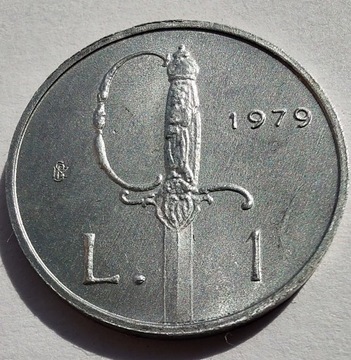 SAN MARINO 1 Lire 1979 okołoMENNICZA