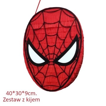 Piniata Spiderman 40cm + gratis. Zestaw z kijem.