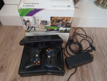 XBOX360 + Kinect + 250GB + 2 pady + 5 gier KINECT