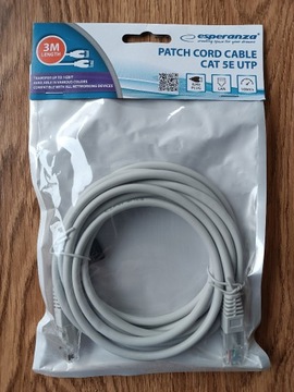 Patchcord kat. 5E szary 3m Esperanza EB275E