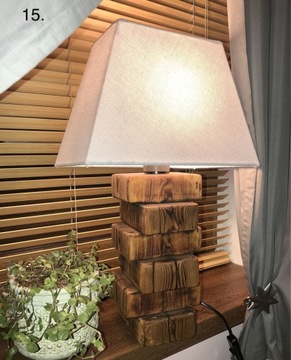 Lampa stojąca, lampka nocna z drewna Wood Art