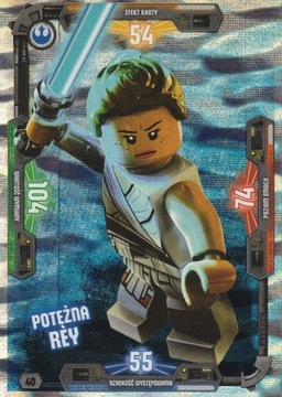 Karta LEGO STAR WARS seria 3 POTĘŻNA REY Nr 40 