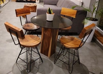 Stół kawowy+ 4 krzesła 