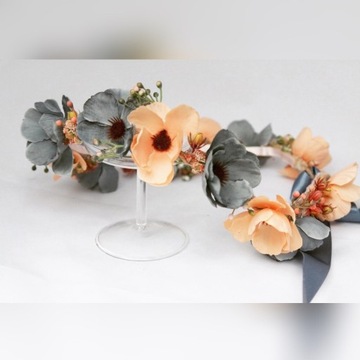Wianek z kwiatów sztucznych, handmade, sesje foto