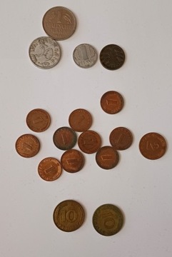 zestaw monet niemieckich, marka, pfennig