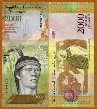 WENEZUELA 2000 BOLIVARES 2016 UNC