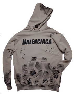 BALENCIAGA beżowa bluza ze śladami farby L