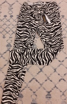 Jeansy print zebra 36