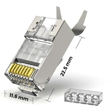 Wtyki przelotowe RJ45 STP/FTP Kat. 7 8P8C 20 sztuk