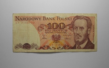 stary banknot PRL 100 złotych SP