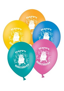 balony urodzinowe,piesek happy birthday,zestaw 10