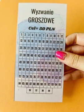 Wyzwanie groszowe - karta laminowana - cel : 50 zł