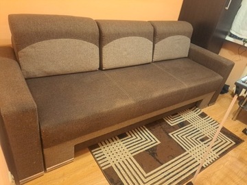 Łóżko sofa rozkładana kanapa brązowa