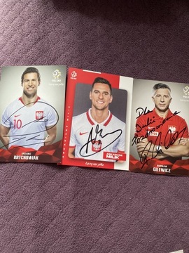 Zestaw autografy reprezentacji Polski piłka nożna