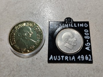 25 szylingów BRUCKNER 1962 srebro + medal