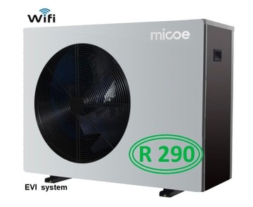 Pompa ciepła monoblok inwerter 9 kW, R290,wifi,EVI