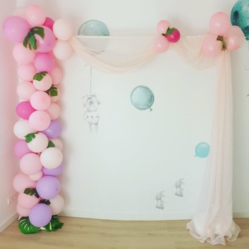 Balonowa bramka dla dziewczynki, pełna instalacja