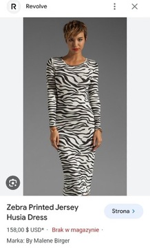 By Malene Birger husia jersey dress sukienka zebra
