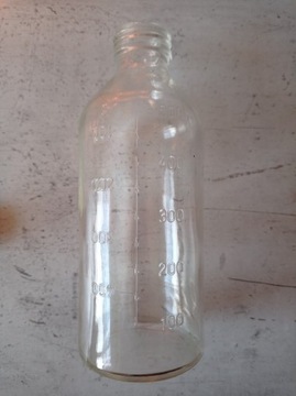 Butelka kroplówka szklana PRL kompletna
