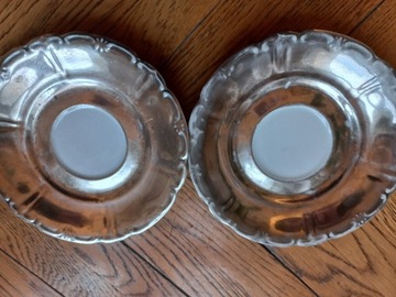 2 stare srebrne talerzyki