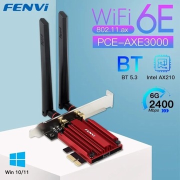 Karta wifi 6e AXE3000 Bluetooth 5.3 AX210