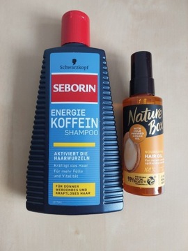 Seborin szampon i Nature Box olejek do włosów 