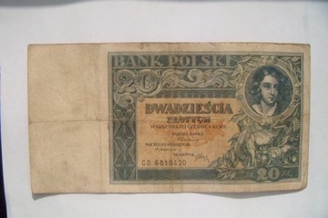  Banknot 20 zł  . 1931 r. seria CD