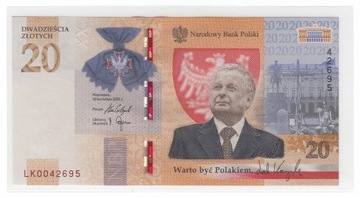 Banknoty 20zł Lech Kaczyński LK0042695 !!!!!