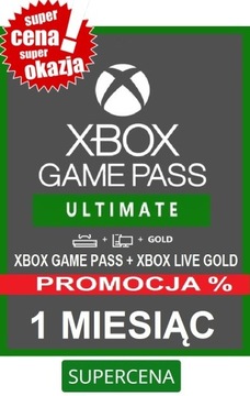 Subskrypcja Game Pass + Live Gold 1 miesiąc KOD