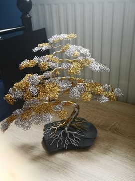 Drzewko bonsai szczęścia z drutu